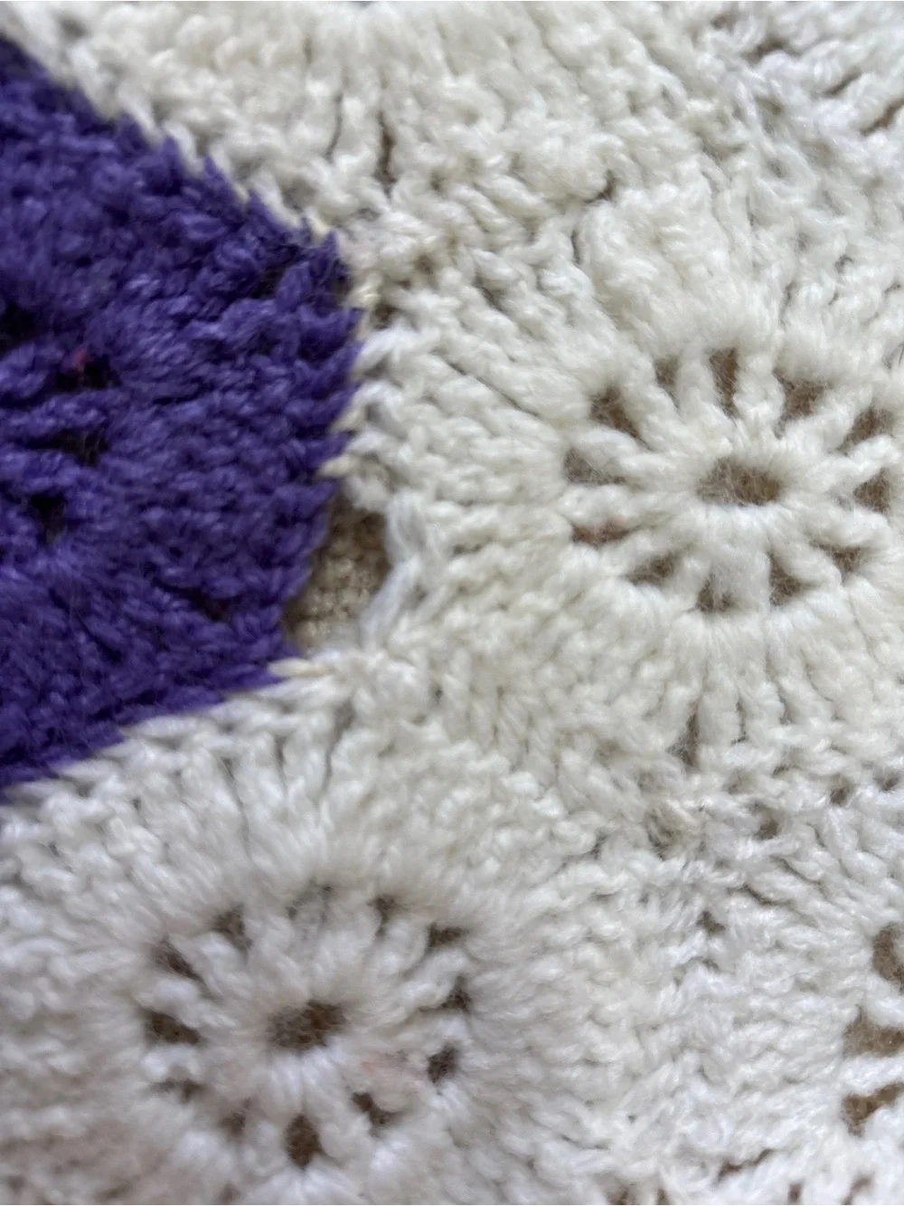 Granny Square Flower Garden Blanket Full Size Hexagon Edge